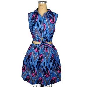 MODCLOTH Magnetic Graphic Cut-Out Tie Dress